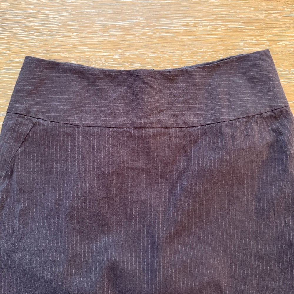 Banana Republic Brown A-Line Flax Linen Blend Skirt size 2 - Picture 2 of 6
